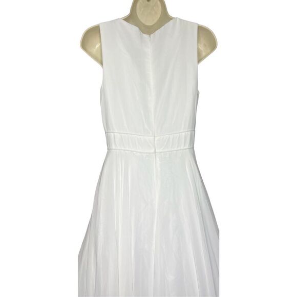 IEENA FOR MAC DUGGAL White CHIFFON LONG EVENING DRESS New With Tags Size 2 - Picture 6 of 10